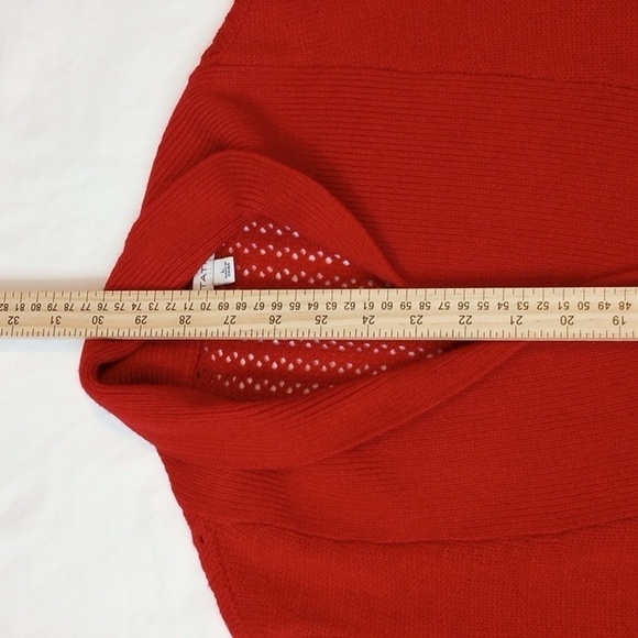 Notations Womens Cardigan Sz L Red Knit Cozy Fall Warm Comfy Winter Holiday - Picture 6 of 6